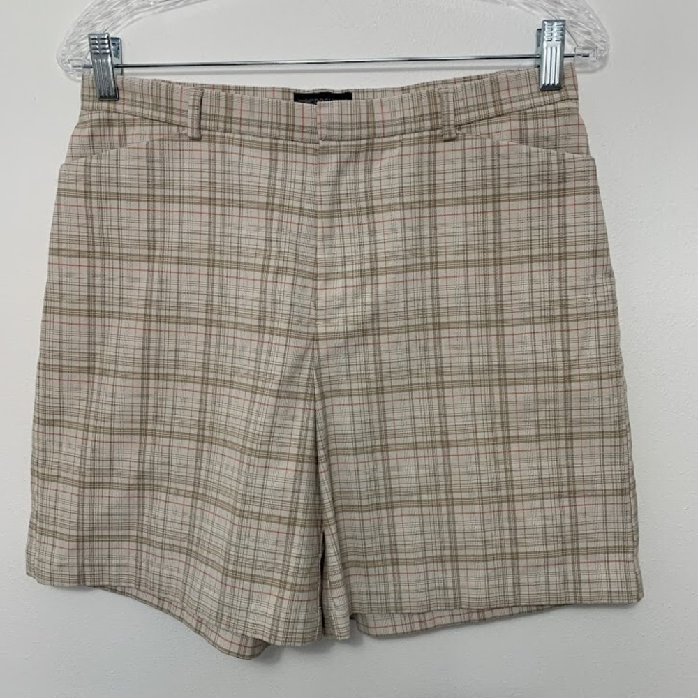 Dockers Womens Shorts Stain Defender Flat Front Plaid Walking Size 6 ?